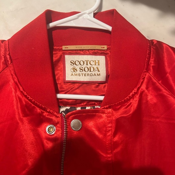 NWT Scotch& Soda satin bomber jacket sz M”The Free Spirit”embroidered graphic - Picture 5 of 6